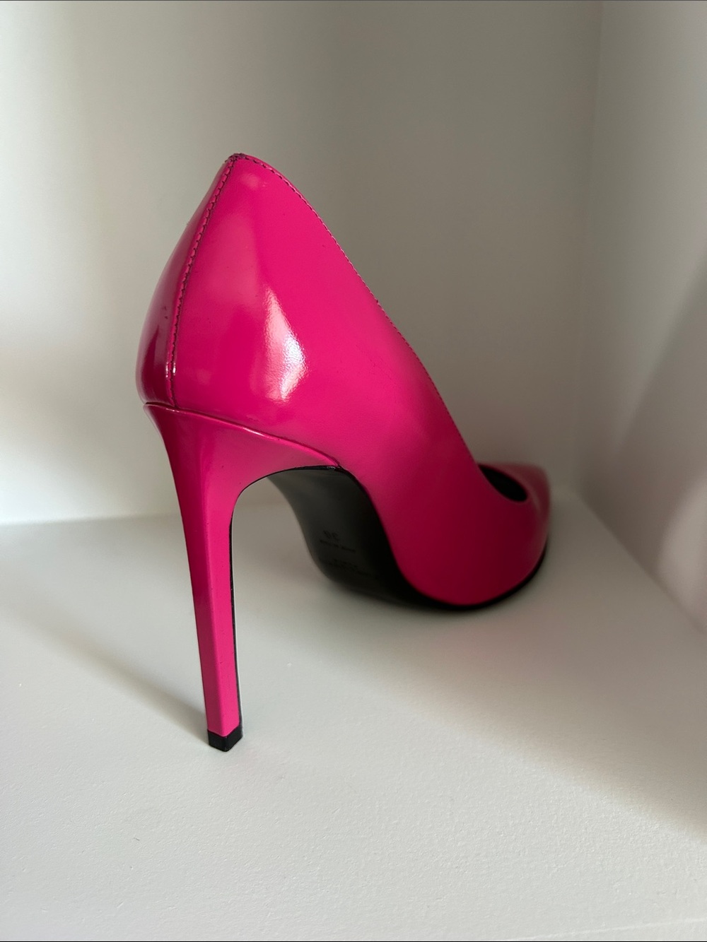 Saint Laurent Paris Shiny Leather Paris Pumps 105mm | Fuchsia Pink | EU 36 | Box - Picture 9 of 16